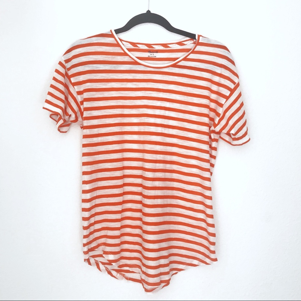 Madewell red and white striped tee